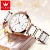 OLEVS 5877 Ceramics Quartz Watch Sweet Gift For Women