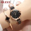 OLEVS 5877 Quartz Stainless Steel Watch For Women - Image 2