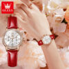 OLEVS 9933 Leather Starp Watch for Women - Image 2
