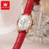 OLEVS 9933 Leather Starp Watch for Women - Image 3