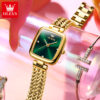 OLEVS 9948 Square Quartz Stainless Steel Watches for Women - Image 2