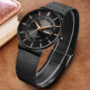 Lige 9949 Men’s Slim Watch-Black - Image 2