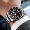 Olevs 5885 Men's wrist watch-Black Silver - Image 3