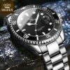 Olevs 5885 Men's wrist watch-Black Silver - Image 2