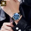 OLEVS 2876 Quartz Men Wristwatches Genuine Leather Strap Watches for - Image 3