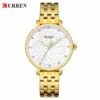 CURREN 9046 Black Stainless Steel Analog Watch For Women - Image 2