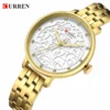 CURREN 9046 Black Stainless Steel Analog Watch For Women - Image 4