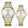 CURREN 9090 Couple Watches For Quartz Watches Men Women Stainless Steel - Image 2