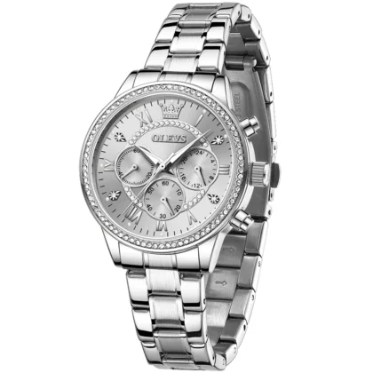 Olevs YT 715 Stainless Steel Chronograph Watch For Women