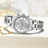 Olevs YT 715 Stainless Steel Chronograph Watch For Women - Image 2