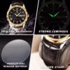 POEDAGAR-615 New Waterproof Night Glow Double Calendar Men's Watch Belt Quartz Watch - Image 4