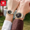 Olevs Couple Watch 3612-Black Golden - Image 2
