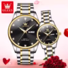 Olevs Couple Watch 3612-Black Golden - Image 3