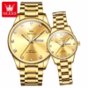 Olevs Couple Watch 3612- Golden - Image 4