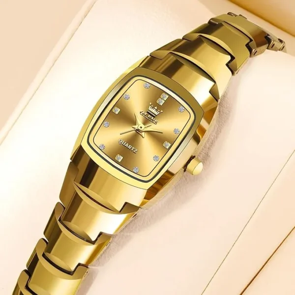 OLEVS 7015 Tungsten steel Strap Quartz Watch For Women - Image 4