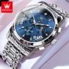 Olevs 2892 Luxury Watches For Man – Silver Blue