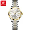 OLEVS 3620 Original Elegant Quartz Stainless Steel Watch For Women Auto Date Luminous Luxury Watches - Image 3