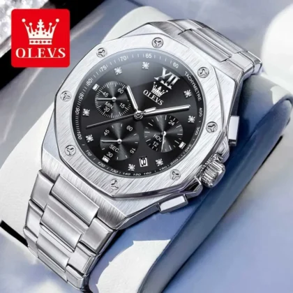 OLEVS 3626 Original Quartz Stainless Steel Watch for Man