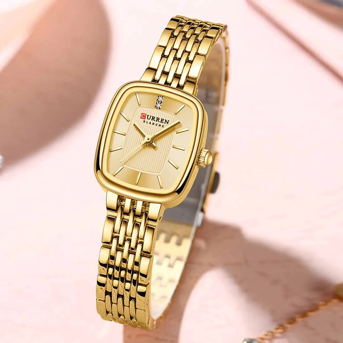 CURREN 9093 Quartz Latest Luxury Square Watch For Women’s - Image 4