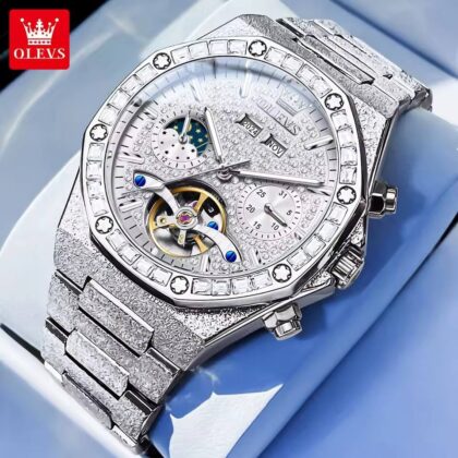 OLEVS 9805 Automatic Self-Wind Diamond Dial Luxury Mechanical Watch