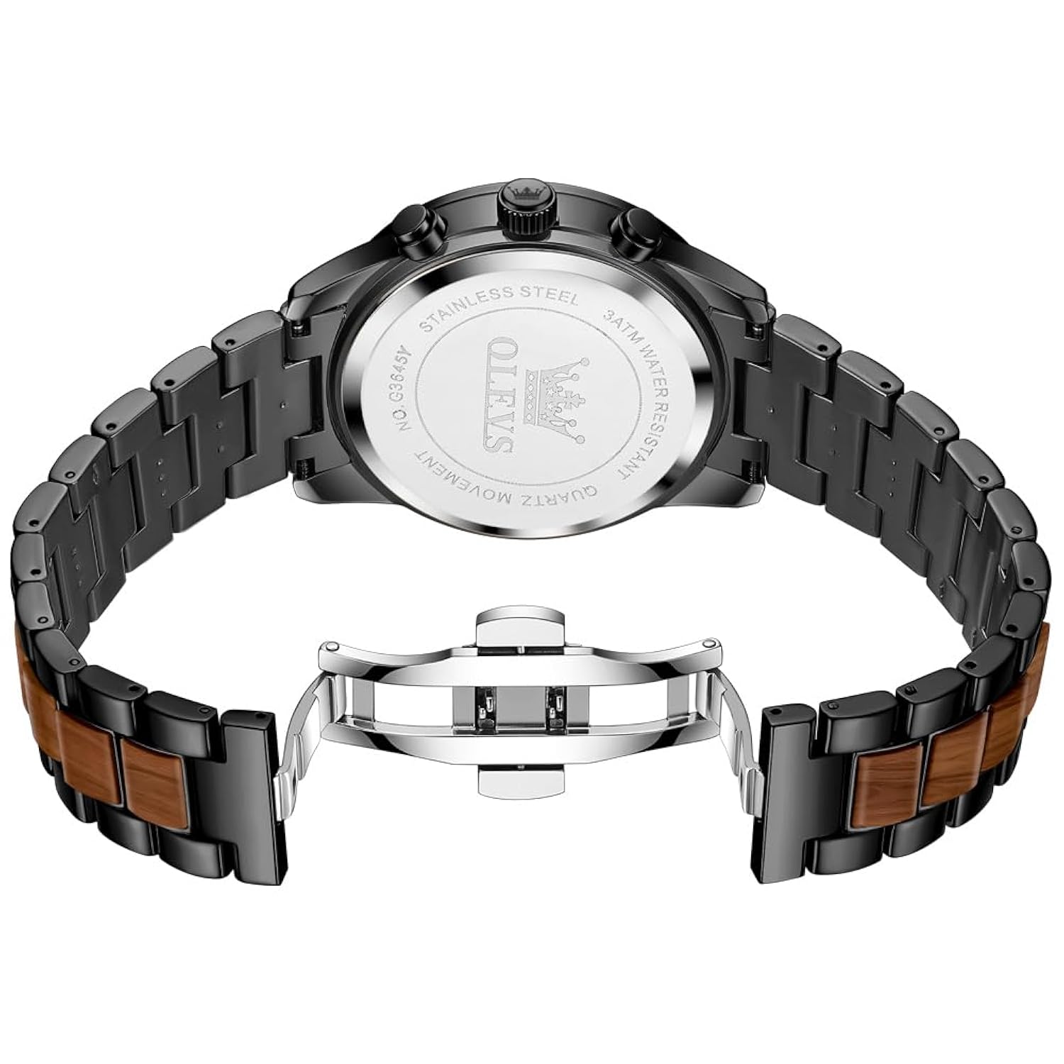 OLEVS 3645 Original Quartz Stainless Steel Watch Multifunctional Chronograph Watch - Image 4