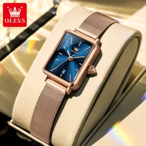 OLEVS 3692 Original Quartz Watch With Gift Box for Woman Ultra Thin Fashion Simple Square Auto Date Waterprorof Ladies Watch New