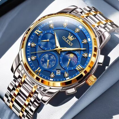 Olevs 2951 Stainless Steel Chronograph Wrist Watch For Men