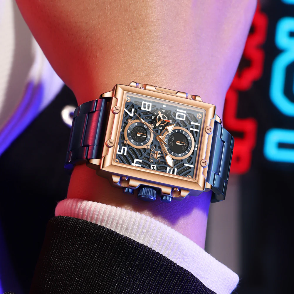 OLEVS 2958 Mens Square Chronograph Watch - Image 2